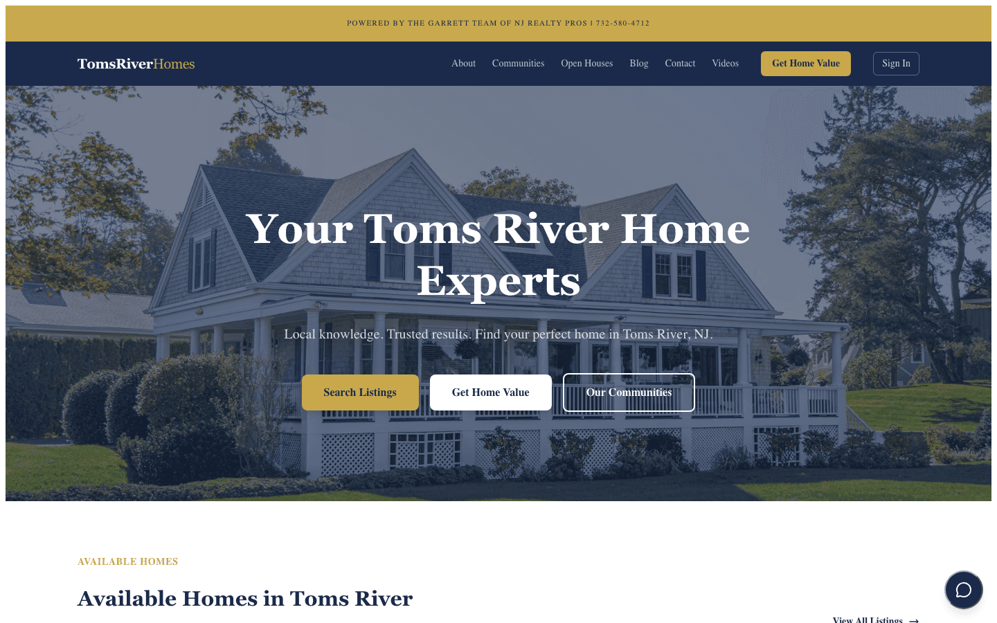 TomsRiverHomes homepage